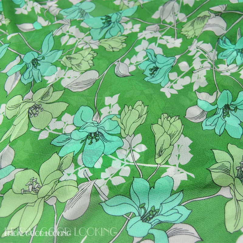 LEO&LIN Green Flowers width anti-wrinkle 100% Silk Yarn Spring Summer Thin Through Dress Skirt Chinese Clothing Fabric 50cm
LEO&LIN Green Flowers width anti-wrinkle 100% Silk Yarn Spring Summer Thin Through Dress Skirt Chinese Clothing Fabric 50cm