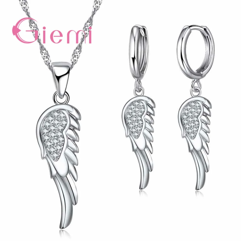 Hot Angle Wing Wedding Jewelry Sets For Women Unique 925 Sterling Silver Pendant Necklace Hoop Earrings Engagement Jewelry
Hot Angle Wing Wedding Jewelry Sets For Women Unique 925 Sterling Silver Pendant Necklace Hoop Earrings Engagement Jewelry