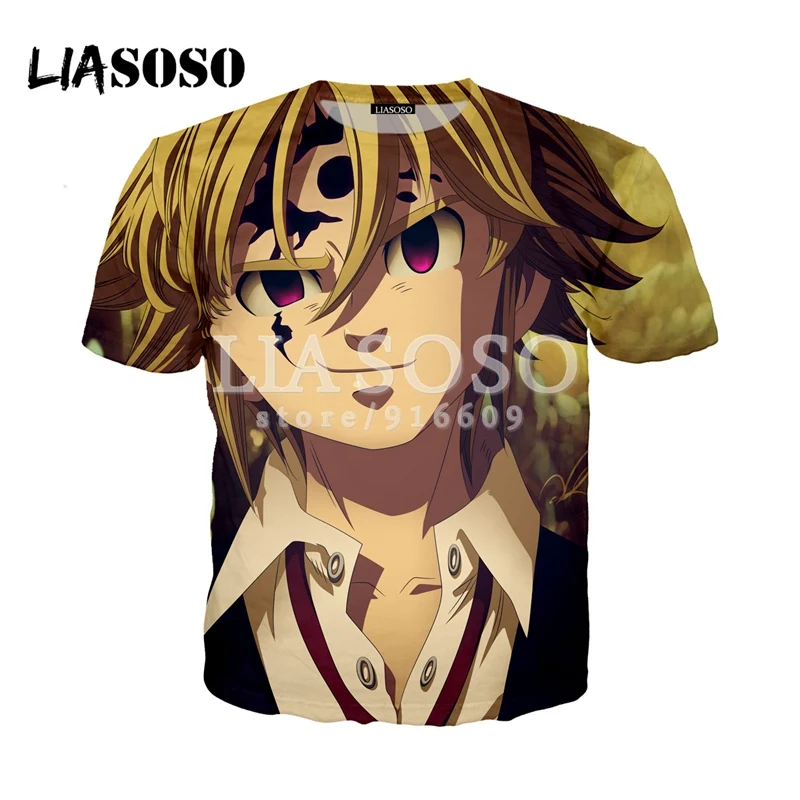 LIASOSO/новая футболка с 3D принтом из аниме Nanatsu No Taizai The Seven Deadly Sins/толстовка