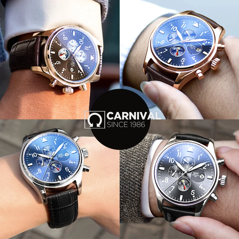 Top Brand CARNIVAL Luxury Automatic Watch Men Calendar HD Luminous Sapphire Waterproof Fashion Casual Mechanical Watches Mens
Top Brand CARNIVAL Luxury Automatic Watch Men Calendar HD Luminous Sapphire Waterproof Fashion Casual Mechanical Watches Mens