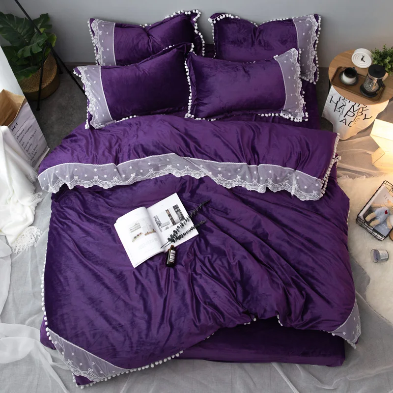2017 Fleece fabric princess lace Bedding sets Queen size winter Bed set Duvet cover set Bedsheet Wholesale
2017 Fleece fabric princess lace Bedding sets Queen size winter Bed set Duvet cover set Bedsheet Wholesale