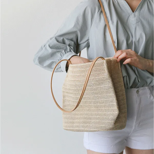 Summer Women Durable Weave Straw Beach Bag Feminine Linen Woven Bucket Bag Grass Casual Tote Handbags Knitting Rattan Bags Hobos
Summer Women Durable Weave Straw Beach Bag Feminine Linen Woven Bucket Bag Grass Casual Tote Handbags Knitting Rattan Bags Hobos