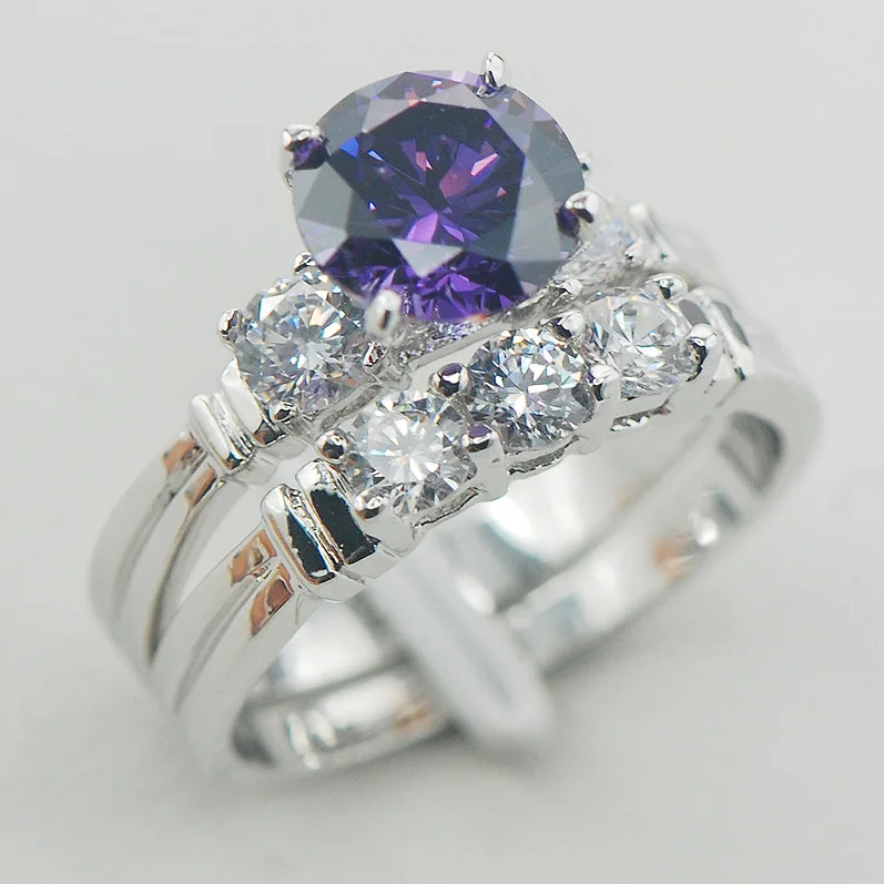 Purple Crystal Zircon White Crystal Zircon Women 925 Sterling Silver Ring F837 Size 6 7 8 9 10
Purple Crystal Zircon White Crystal Zircon Women 925 Sterling Silver Ring F837 Size 6 7 8 9 10
