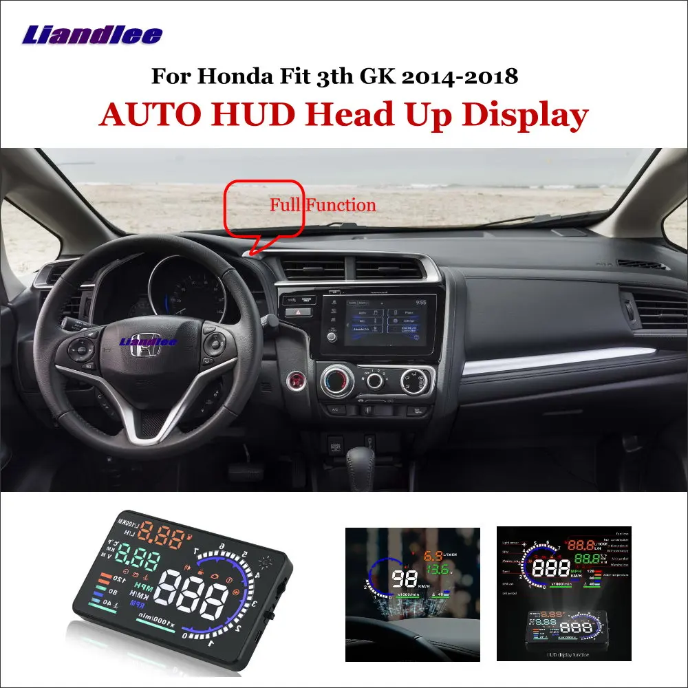 Автомобильный дисплей на лобовое стекло Liandlee HUD для Honda Fit 3th GK 2014-2018, безопасный экран для вождения, заднее стекло
Автомобильный дисплей на лобовое стекло Liandlee HUD для Honda Fit 3th GK 2014-2018, безопасный экран для вождения, заднее стекло