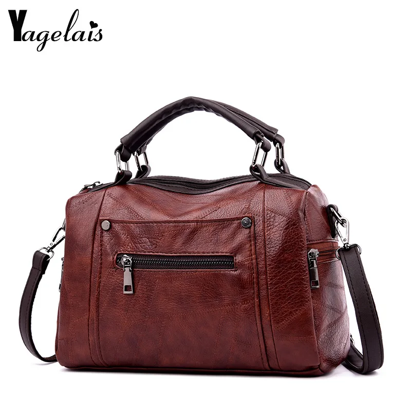 Luxury PU Leather Ladies HandBag Women Messenger Bag Hign Capacity Vintage Boston Hand Bags Belt Buckles Shopping Tote Hot Sales | Багаж и