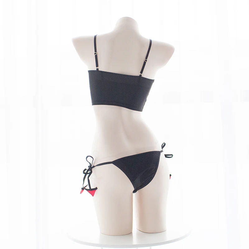 Lolita Women Girls Devil Demon Cosplay Tube Top Black Tie Beriefs Underwear Lingerie Camisoles 2pcs Set
Lolita Women Girls Devil Demon Cosplay Tube Top Black Tie Beriefs Underwear Lingerie Camisoles 2pcs Set
