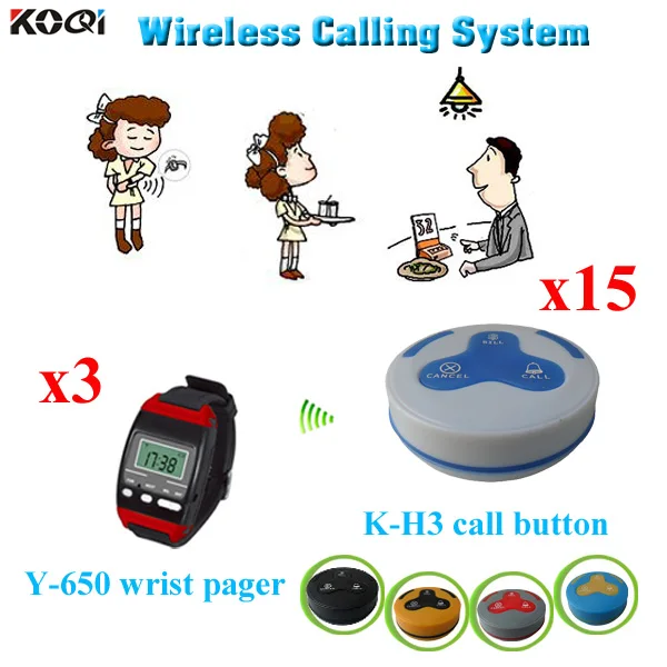 wireless table calling service system for restaurant with 433.92Mhz CE 3 wrist watch + 15 customer call button
wireless table calling service system for restaurant with 433.92Mhz CE 3 wrist watch + 15 customer call button