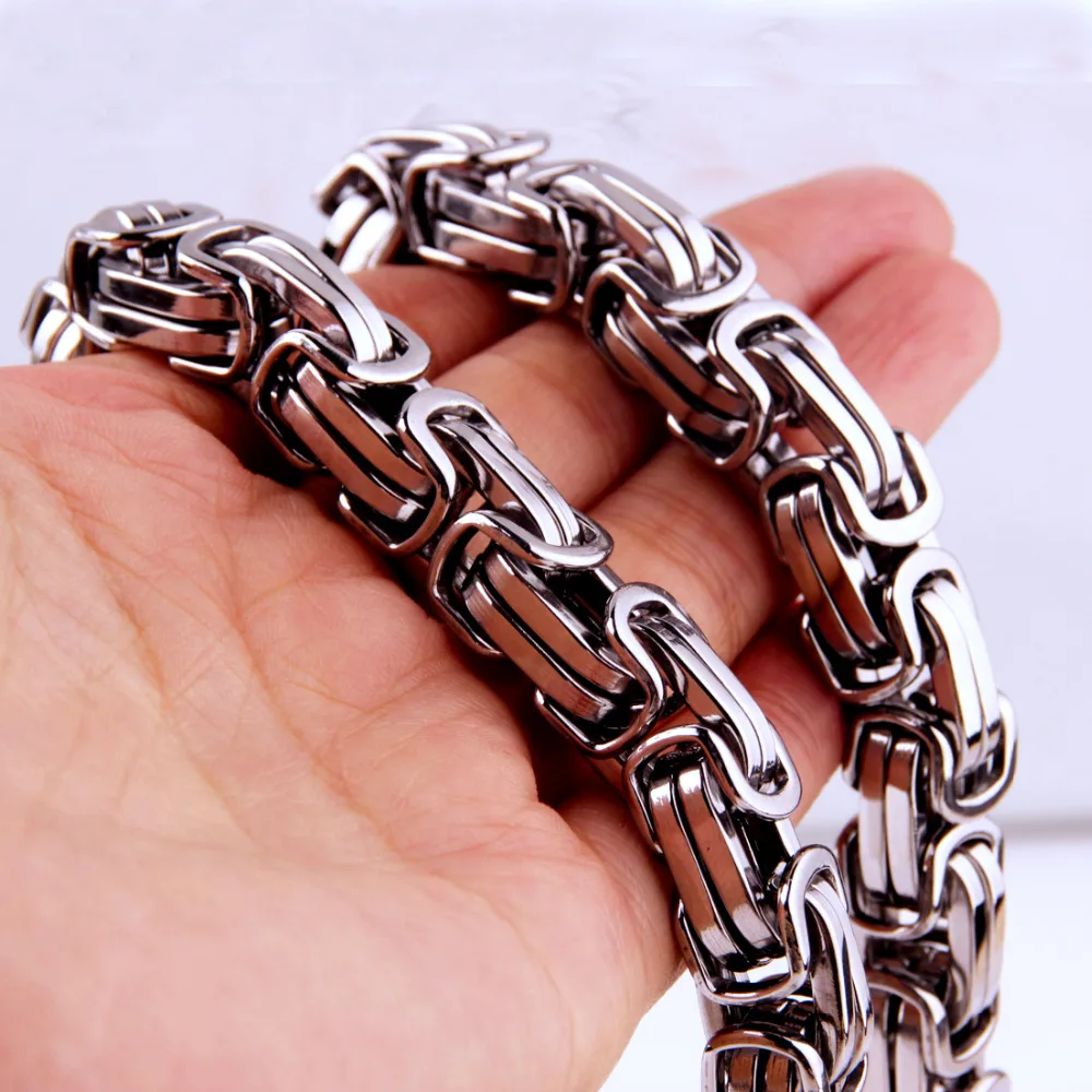 Heavy 12/15mm Choose Men's Chain Link Necklace or Bracelet Stainless Steel Silver Color Byzantine Chain High Quality
Heavy 12/15mm Choose Men's Chain Link Necklace or Bracelet Stainless Steel Silver Color Byzantine Chain High Quality