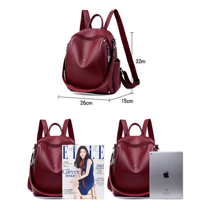 Women's Backpacks Leather School Bags For Teenage Girls Casual Large Capacity Multifunction Travel Shoulder Bag Mochila Rucksack
Women's Backpacks Leather School Bags For Teenage Girls Casual Large Capacity Multifunction Travel Shoulder Bag Mochila Rucksack