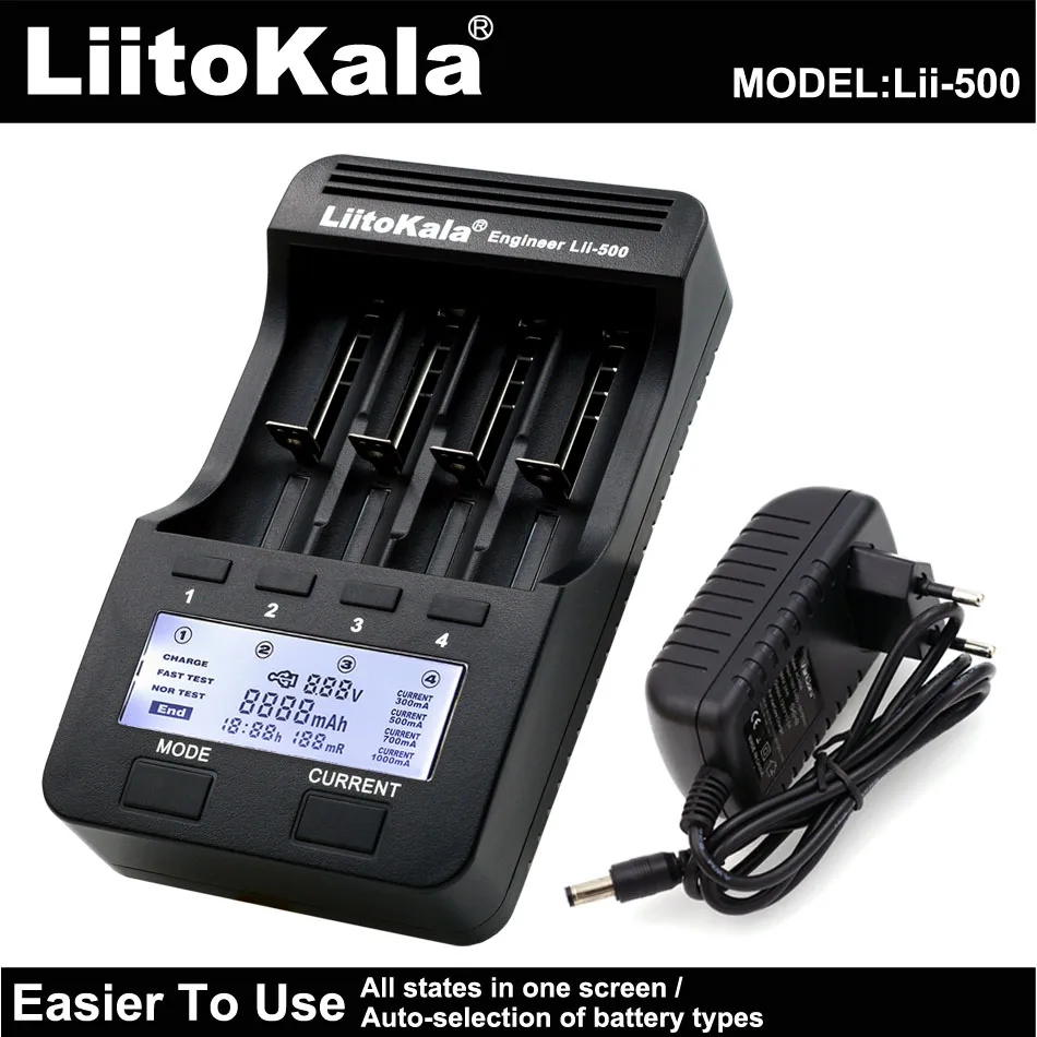 Liitokala Lii-500 100 S1 PL4 Lii-PD4 3.7V 18650 18350 18500 16340 17500 25500 10440 21700 26650 NiMH lithium battery Charger
Liitokala Lii-500 100 S1 PL4 Lii-PD4 3.7V 18650 18350 18500 16340 17500 25500 10440 21700 26650 NiMH lithium battery Charger