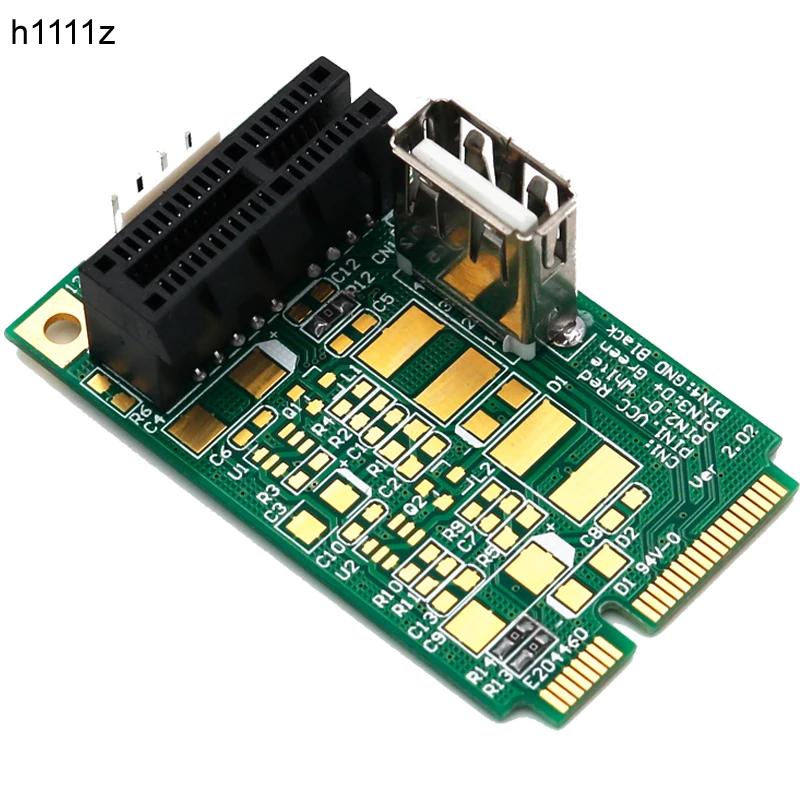 H1111Z Mini PCI-E to PCI Express 1X with USB Riser Card Adapter 4Pin Power Input Support USB 2.0 Data Transmission Up to 480Mbps
H1111Z Mini PCI-E to PCI Express 1X with USB Riser Card Adapter 4Pin Power Input Support USB 2.0 Data Transmission Up to 480Mbps
