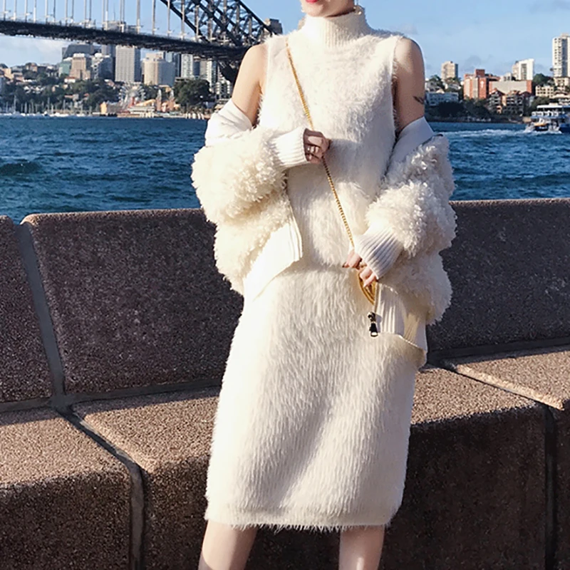 NEW Faux Mink Cashmere Blend Dress Celebrity Knit Women Sleeveless Girls Dresses B13
NEW Faux Mink Cashmere Blend Dress Celebrity Knit Women Sleeveless Girls Dresses B13
