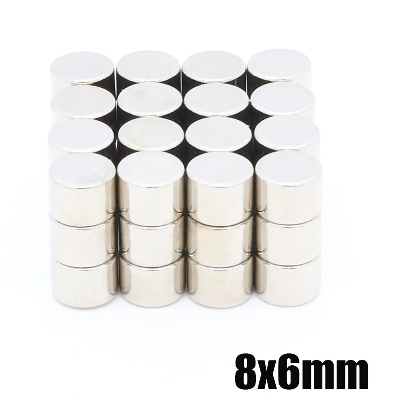 200Pcs 8x6 mm Super Strong Round Disc De Imanes 8mm x 6mm Rare Earth Neodymium permanent magnet powerful Magnetic Materials
200Pcs 8x6 mm Super Strong Round Disc De Imanes 8mm x 6mm Rare Earth Neodymium permanent magnet powerful Magnetic Materials