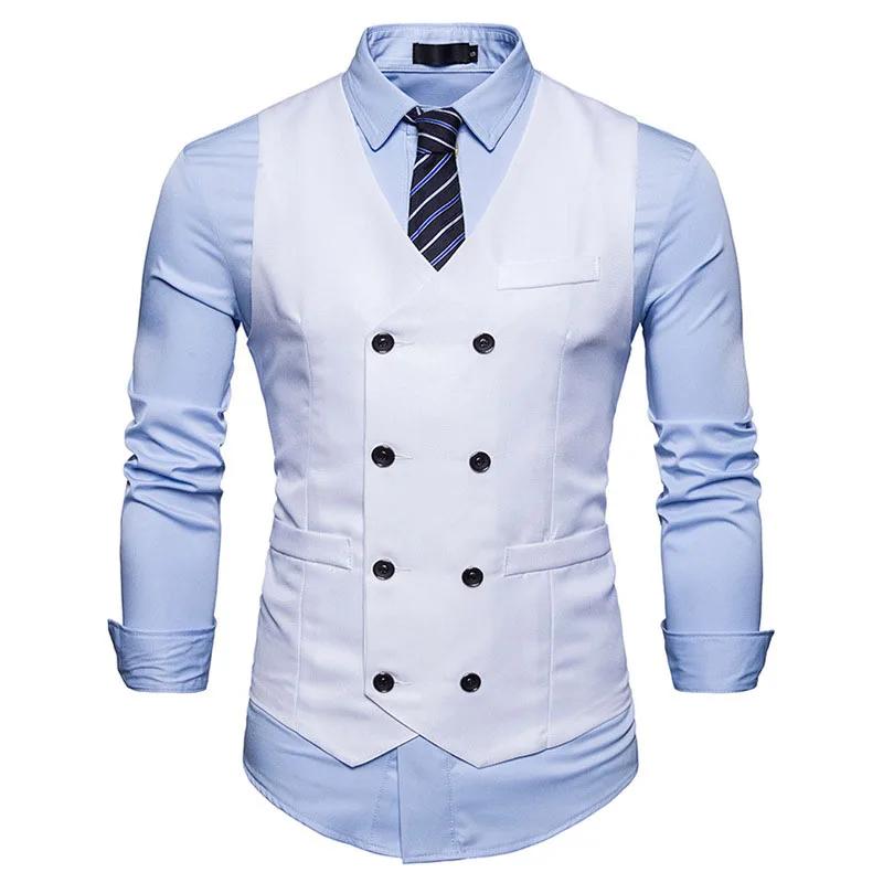 Men's Classic Double Breasted White Suit Vest Gilet Costume Homme 2021 Brand New Slim Wasitcoat Men Business Wedding Tuxedo Vest
Men's Classic Double Breasted White Suit Vest Gilet Costume Homme 2021 Brand New Slim Wasitcoat Men Business Wedding Tuxedo Vest