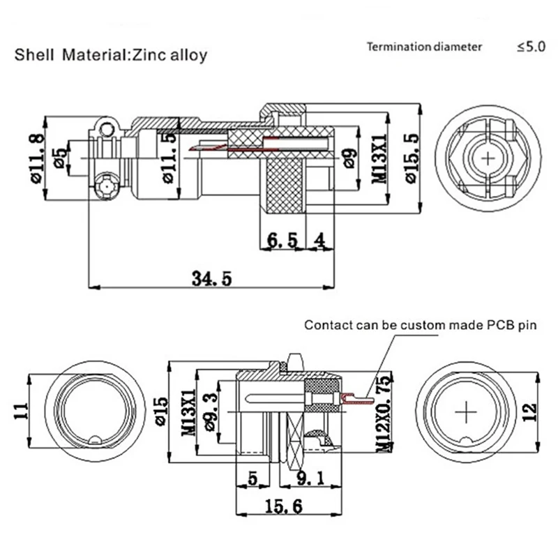 1pcs GX12 3 Pin Male & Female 12mm Wire Panel Connector Aviation Plug L89 GX12 Circular Connector Socket Plug
1pcs GX12 3 Pin Male & Female 12mm Wire Panel Connector Aviation Plug L89 GX12 Circular Connector Socket Plug