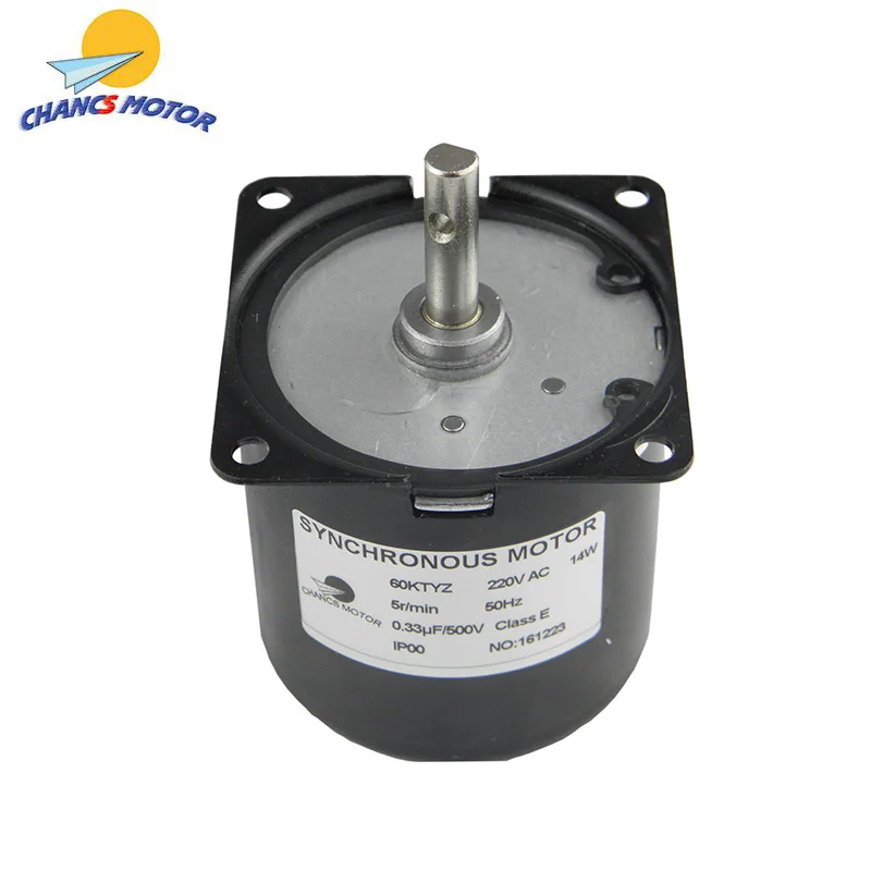 CHANCS 60KTYZ синхронный мотор коробки передач AC 220V 5/6RPM CW/CCW управляемое направление 14W