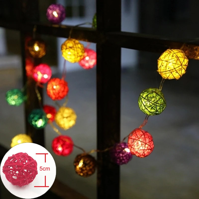 5m 20 Rattan Balls LED String Outdoor Holiday Lights 10m 38 Colorful Lamp Wedding Christmas Lights Guirlande Lumineuse Exterieur
5m 20 Rattan Balls LED String Outdoor Holiday Lights 10m 38 Colorful Lamp Wedding Christmas Lights Guirlande Lumineuse Exterieur