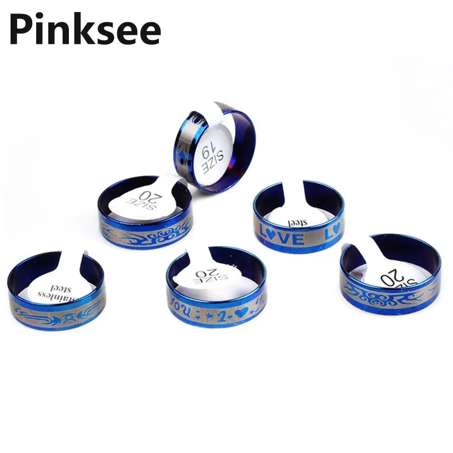 6Pcs Hot Fashion Cool Mens Blue Stainless Steel Ring Mixed Size 17-22mm Wholesale Jewelry Cheap Drop Free
6Pcs Hot Fashion Cool Mens Blue Stainless Steel Ring Mixed Size 17-22mm Wholesale Jewelry Cheap Drop Free