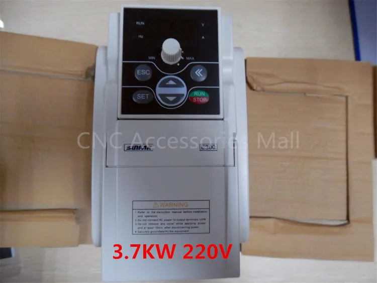 Original VFD Inverter 3.7KW AC220V E300 Series CNC Router Frequency Inverter for spindle, E300-2S0037L
Original VFD Inverter 3.7KW AC220V E300 Series CNC Router Frequency Inverter for spindle, E300-2S0037L