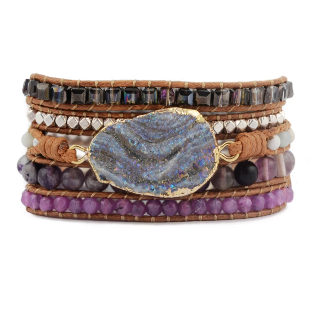 Druzy Titanium Galaxy Quartz Charm 5 Wraps Bracelet Boho Natural Amethysts Handmade Bracelets for Women Dropship
Druzy Titanium Galaxy Quartz Charm 5 Wraps Bracelet Boho Natural Amethysts Handmade Bracelets for Women Dropship