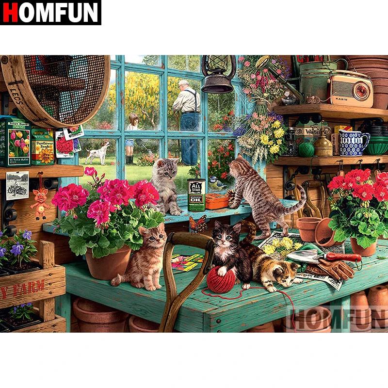 Алмазная 5D Вышивка HOMFUN A08401 полноразмерная/круглая вышивка сделай сам аппарат для