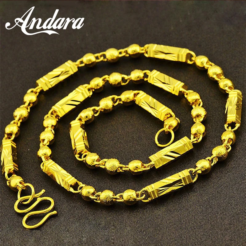 24K Gold Men Necklaces Top Quality 6mm/7mm Width 55/60cm Gold Color No Fade Chain Necklaces For Male Jewelry Gifts 
24K Gold Men Necklaces Top Quality 6mm/7mm Width 55/60cm Gold Color No Fade Chain Necklaces For Male Jewelry Gifts