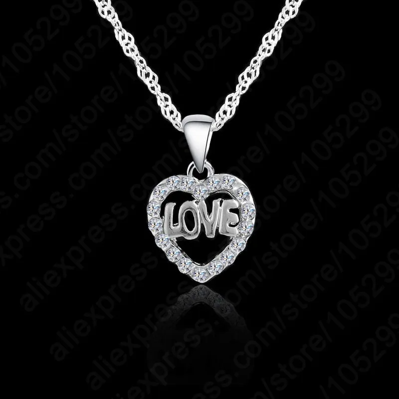 Retail Good Quality Heart Love Pendant Necklace 925 Sterling Silver Pendant Necklace Girls Fashion Jewelry Accessories
Retail Good Quality Heart Love Pendant Necklace 925 Sterling Silver Pendant Necklace Girls Fashion Jewelry Accessories