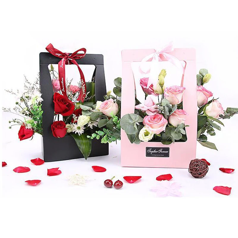 10PCS Portable Flower Baskets Gift Wrapping Bags Florist Packaging Box Bow with Handels Home Decoration
10PCS Portable Flower Baskets Gift Wrapping Bags Florist Packaging Box Bow with Handels Home Decoration