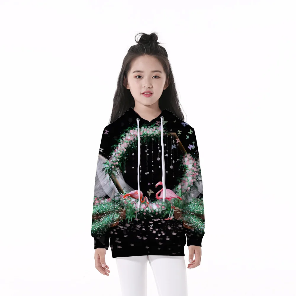 Girls 4-12 Y Spring Autumn Hooded Long Sleeve 3D Digital Print Flower Flamingos Pattern Hoodies Casual Loose Fit Girls Hoodies
Girls 4-12 Y Spring Autumn Hooded Long Sleeve 3D Digital Print Flower Flamingos Pattern Hoodies Casual Loose Fit Girls Hoodies