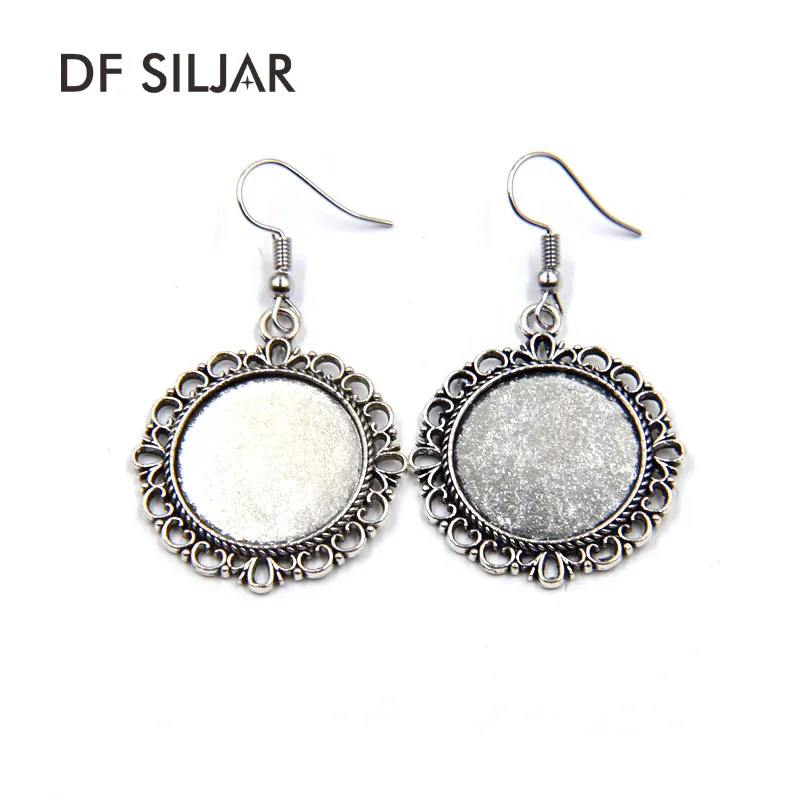 20pcs/lot 20mm DIY Findings Antique Silver Round Jewelry Earring Cabochons Settings Blanks Bezel Y1279 | Украшения и аксессуары