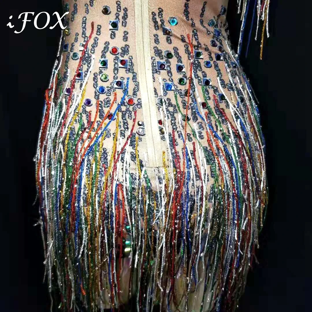 2019 Glisten Colorful Rhinestones Bodysuit Sexy Tassel One Piece Stage Dance Costume For Women Crystals Stretch Dance Outfit
2019 Glisten Colorful Rhinestones Bodysuit Sexy Tassel One Piece Stage Dance Costume For Women Crystals Stretch Dance Outfit