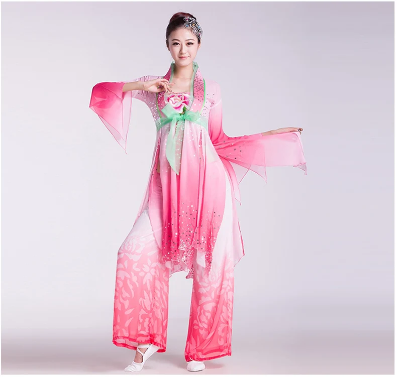 Yu Mei Ren Pink Hong Dou Two-way Top Chiffon Dance Costume Classical Folk Dance Modern Dance Fan and Umbrella Dance Costume
Yu Mei Ren Pink Hong Dou Two-way Top Chiffon Dance Costume Classical Folk Dance Modern Dance Fan and Umbrella Dance Costume