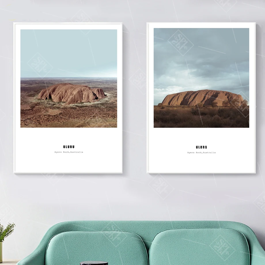 Modern Uluru Mountain Landscape Canvas Art Paintings Bedroom Decoration Wall Pictures Pop A4 Posters and Prints No Framed | Дом и сад