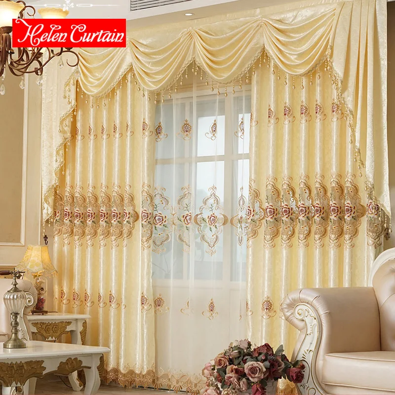 Helen Curtain Set Luxury Embroidered Gold Yellow Curtain For Living Room White Curtain Valance For Bedroom Window Drapes Tulle
Helen Curtain Set Luxury Embroidered Gold Yellow Curtain For Living Room White Curtain Valance For Bedroom Window Drapes Tulle