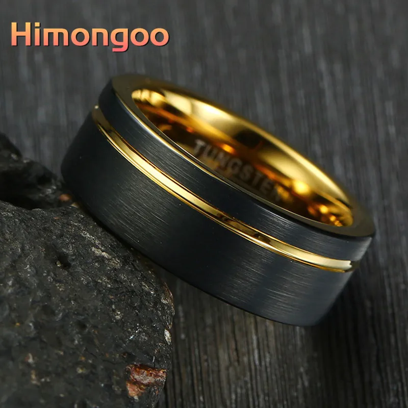 Himongoo 8 мм Серебряное мужское вольфрамовое кольцо из карбида Свадебные