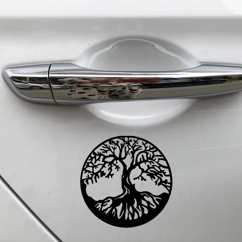 YJZT 16.2CM*16.2CM Car Sticker Vinyl Decal Tree Creative Design Decoration Black/Silver C23-0847 | Stickers
