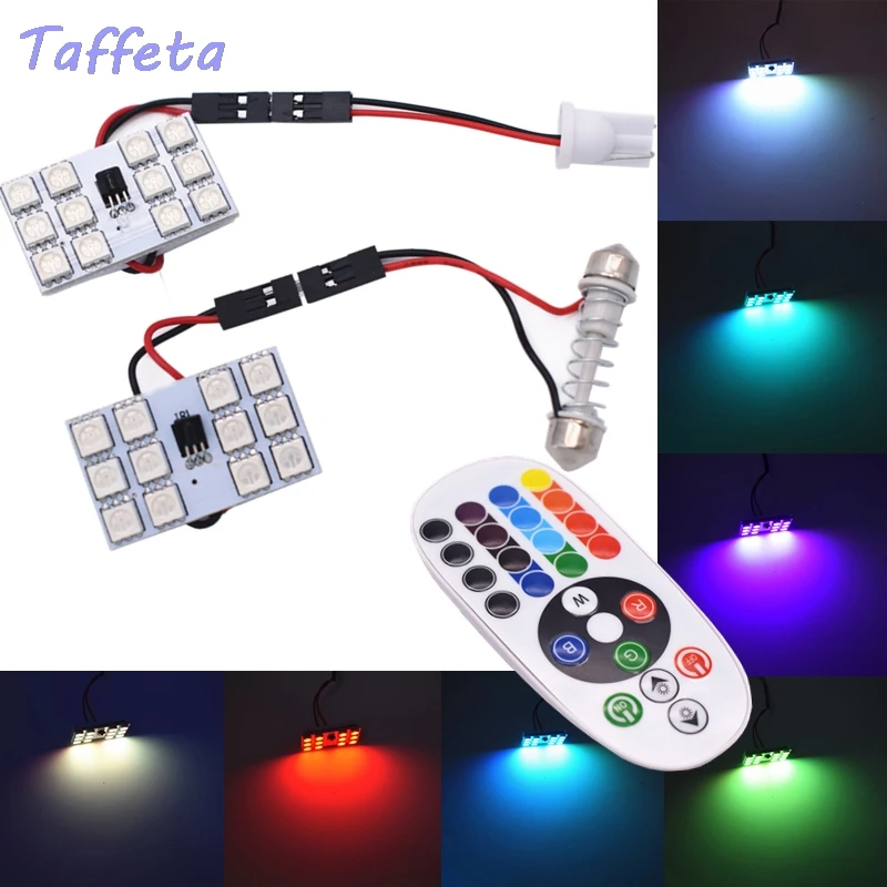 1Set T10 Festoon BA9S 12LED 5050 SMD RGBW Light Car Interior Panel Reading Lamp Bulb +Wireless Remote Control
1Set T10 Festoon BA9S 12LED 5050 SMD RGBW Light Car Interior Panel Reading Lamp Bulb +Wireless Remote Control
