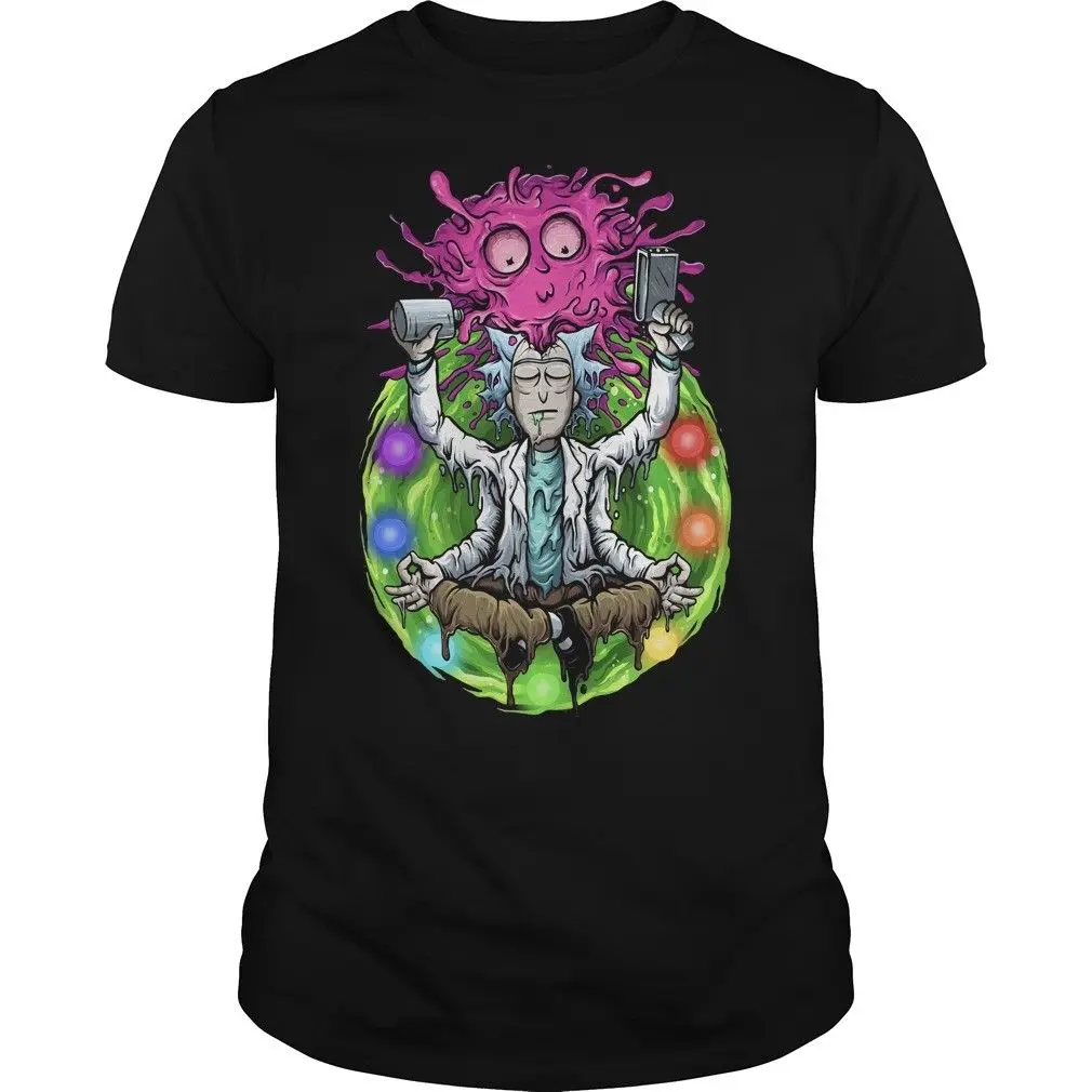 Rick And Morty медитирующая рубашка Harajuku топы Футболка модная Классическая футболка с
