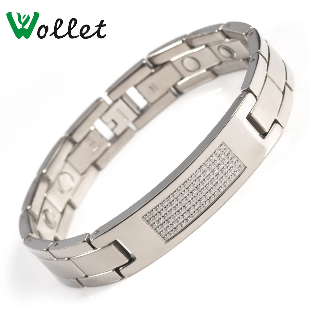 Inox Pure Titanium Magnetic Bracelet Bangle for Men CZ Stone Germanium Infrared Metallic Color Magnets
Inox Pure Titanium Magnetic Bracelet Bangle for Men CZ Stone Germanium Infrared Metallic Color Magnets