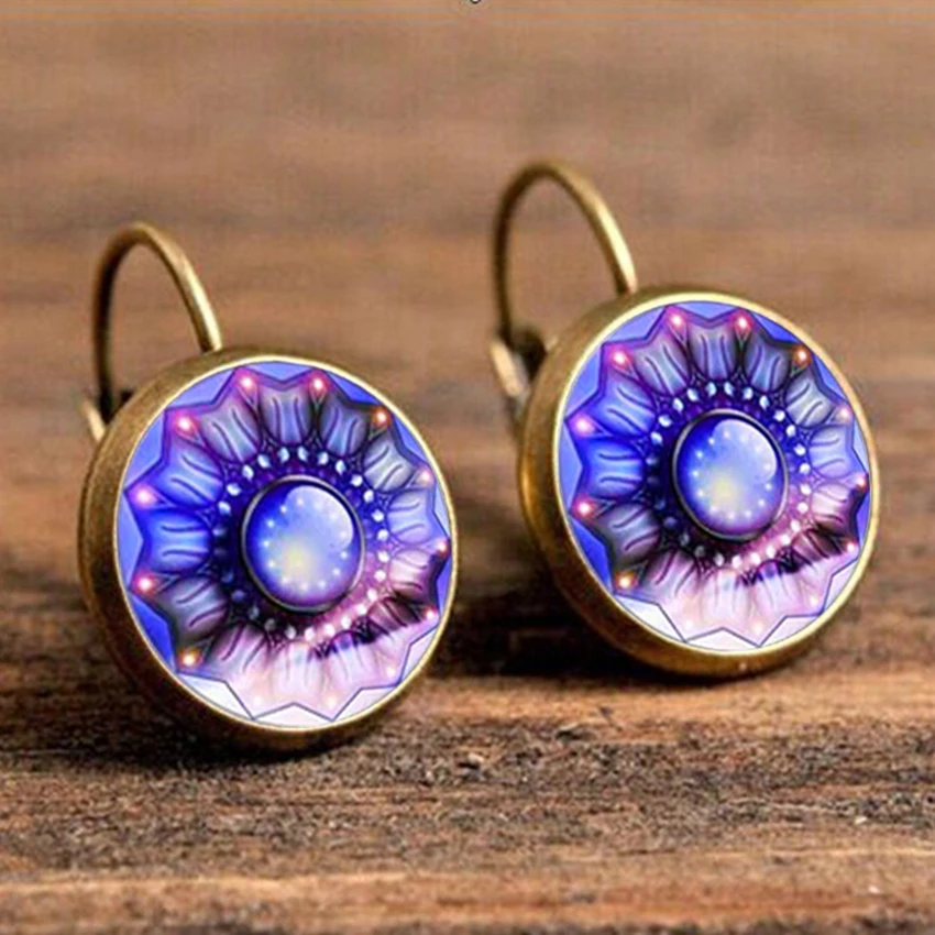 Blue Green Kaleidoscope Hanging Earrings Mandala Flower Resin Cabochon Pendant Drop Earring Wholesale Brincos Mandala Jewelry
Blue Green Kaleidoscope Hanging Earrings Mandala Flower Resin Cabochon Pendant Drop Earring Wholesale Brincos Mandala Jewelry
