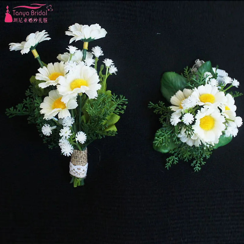 Daisy Wedding Flowers White and yellow Fairy Lace Bridal Wrist Corsage Best Men Boutonniere ZHF07
Daisy Wedding Flowers White and yellow Fairy Lace Bridal Wrist Corsage Best Men Boutonniere ZHF07