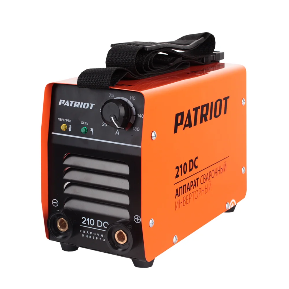 Аппарат сварочный инверторный PATRIOT 210DC MMA (Выходной ток 20 180 А диаметр электродов 1.6