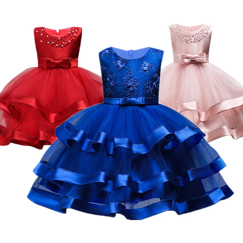 Kids Dresses for Girls Wedding Party Baby Sleeveless Bow Princess Dress Costume Age 3 4 5 6 7 8 9 10 Years | Детская одежда и
