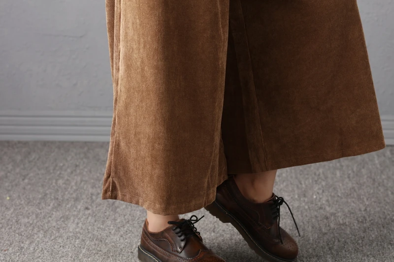 Женские винтажные брюки осенние женские свободные хлопковые вельветовые с