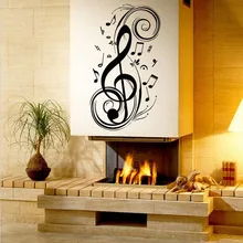 Notes Clef Piano Music Classroom Living Room Bedroom Backdrop Stickers PVC Art Home Stairs Decorative Mural Simple Decal