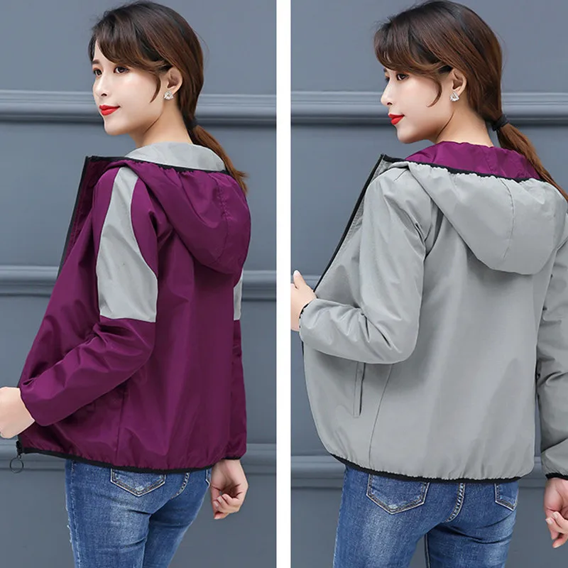 Short coat female spring autumn clothing 2019 new double-sided wear women loose jacket hooded Plus size 4XL long-sleeved tops
Short coat female spring autumn clothing 2019 new double-sided wear women loose jacket hooded Plus size 4XL long-sleeved tops
