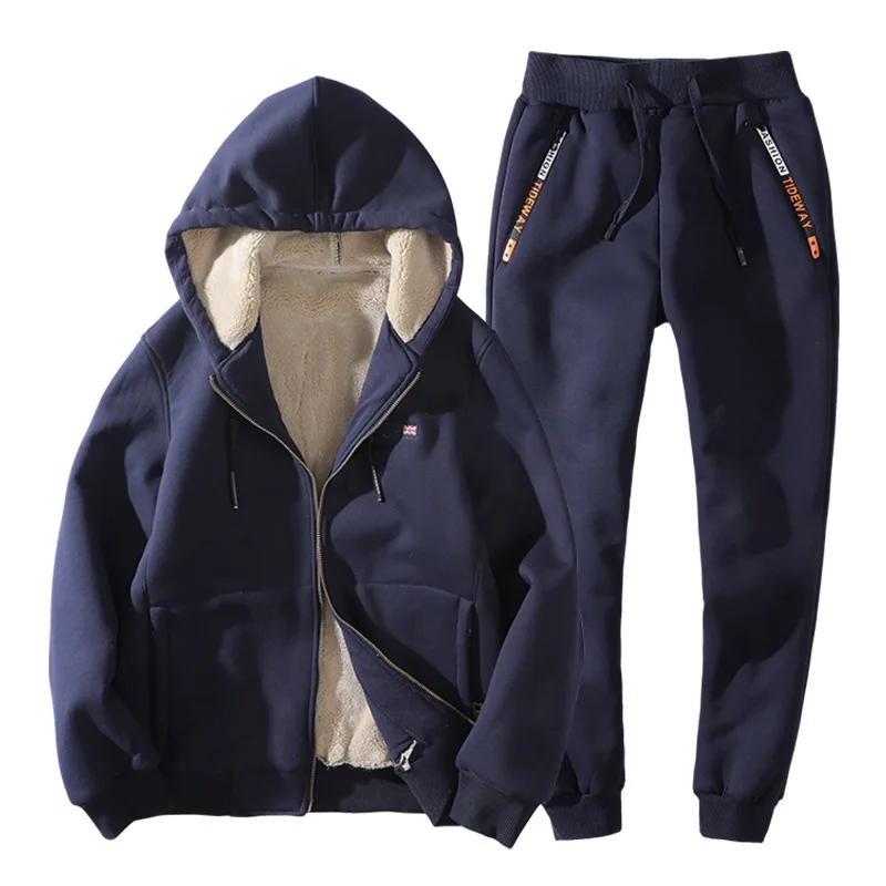 tracksuits men Winter suits plus velvet thicken sportsuits male lamb cashmere warm hoodies casual sweatshirt +pants 2 pieces set
tracksuits men Winter suits plus velvet thicken sportsuits male lamb cashmere warm hoodies casual sweatshirt +pants 2 pieces set