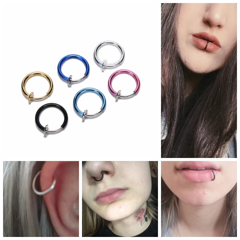 2PCS Retractable Earrings Nose Lip Hoop Ring Stainless Steel Fake Piercing Cartilage Earrings Septum Helix Piercing Body Jewelry
2PCS Retractable Earrings Nose Lip Hoop Ring Stainless Steel Fake Piercing Cartilage Earrings Septum Helix Piercing Body Jewelry