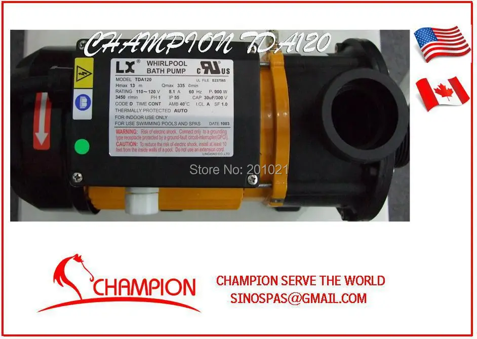 0.9kw/1.2HP Home bath bathtub pump TDA120 with 110V 60hz to us,canada Suitable for replacing energy saver spa equipment
0.9kw/1.2HP Home bath bathtub pump TDA120 with 110V 60hz to us,canada Suitable for replacing energy saver spa equipment