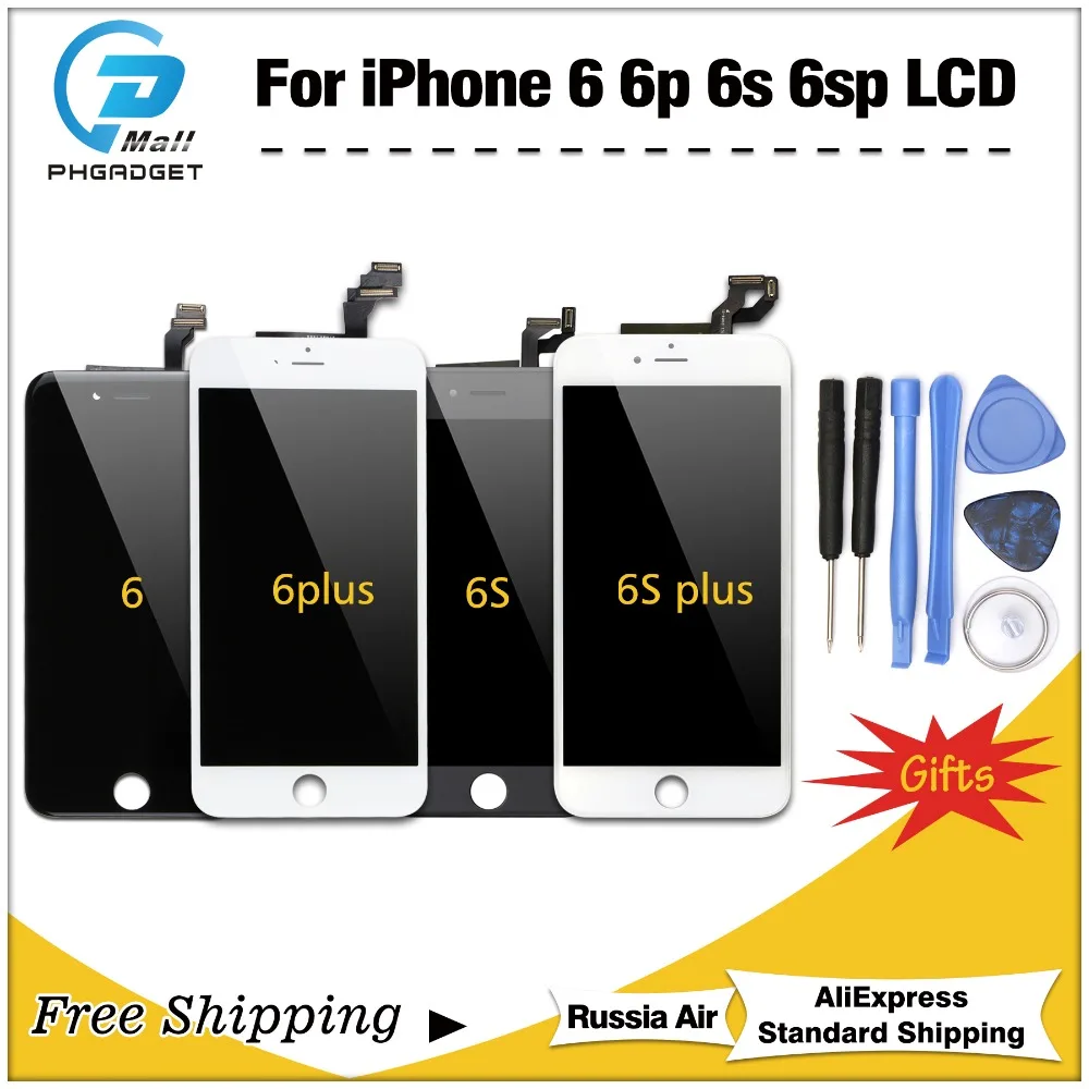 1 шт. AAA Q сенсорный экран дигитайзер lcd для iphone 6G 6plus 6s plus дисплей черный и белый